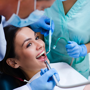 Smiling patient in dental chair