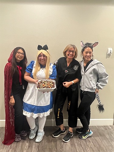 team members packing supplies