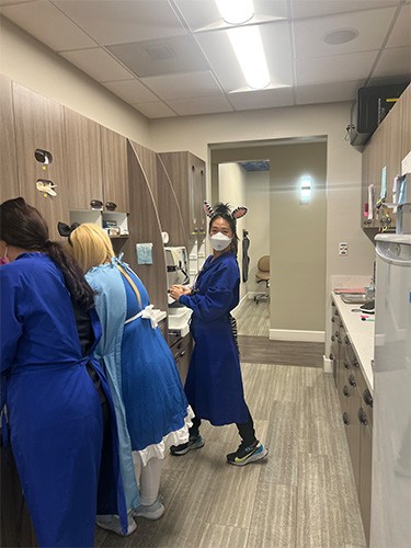 team members packing supplies