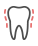 Animated tooth with pain lines icon